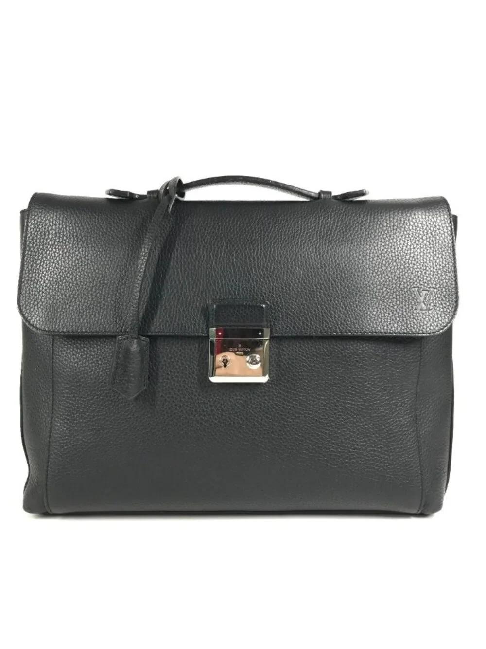 Louis Vuitton Business Bag Dorian Taurillon Leather Black